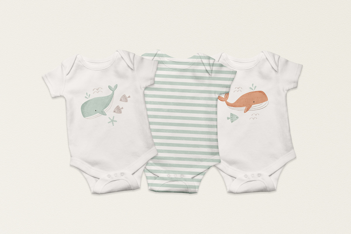 Cute whales, a Pattern Graphic by Olena Kuznietsova (Photo 9 of 9)