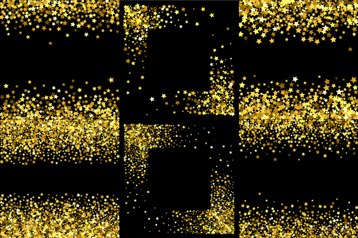 Gold stars bundle, a Pattern Graphic by ekmelica (Photo 2 of 11)