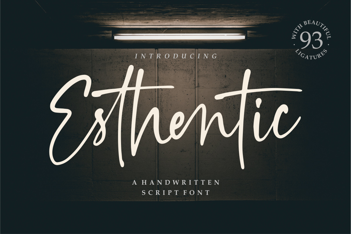 Esthentic a Handwritten Script Font, a Script Font by Vilogsign (Photo 1 of 10)