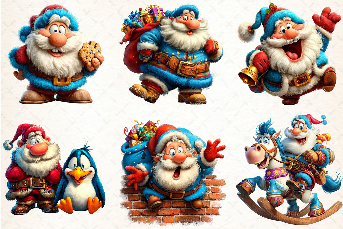 Christmas Funny Santa Clipart, an Illustration by DreamCafeArt (Photo 8 of 8)