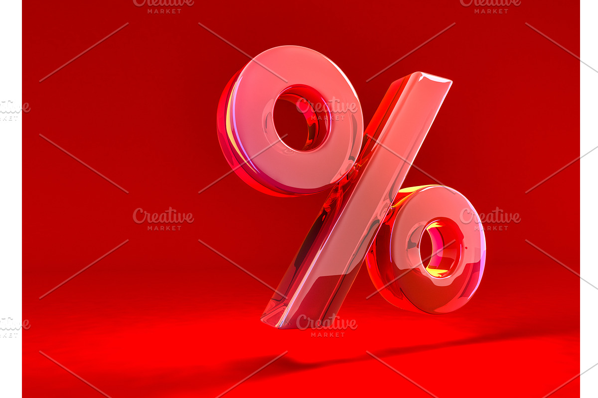 Seasonal sales red background with, a Finance Illustration by 3D Graphics Shop