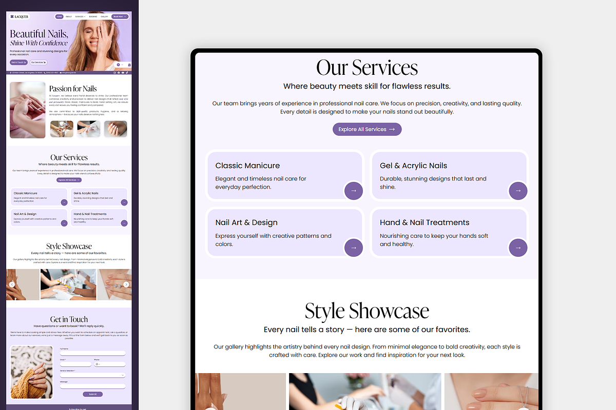 Nail Studio Wix Studio Website preview 2