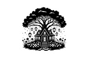 Tree House Silhouette SVG Bundle, an Illustration by jahid234 (Thumbnail 6 of 31)