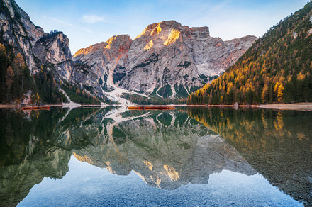 Famous italian mountain lake lago d stock photo containing adventure and