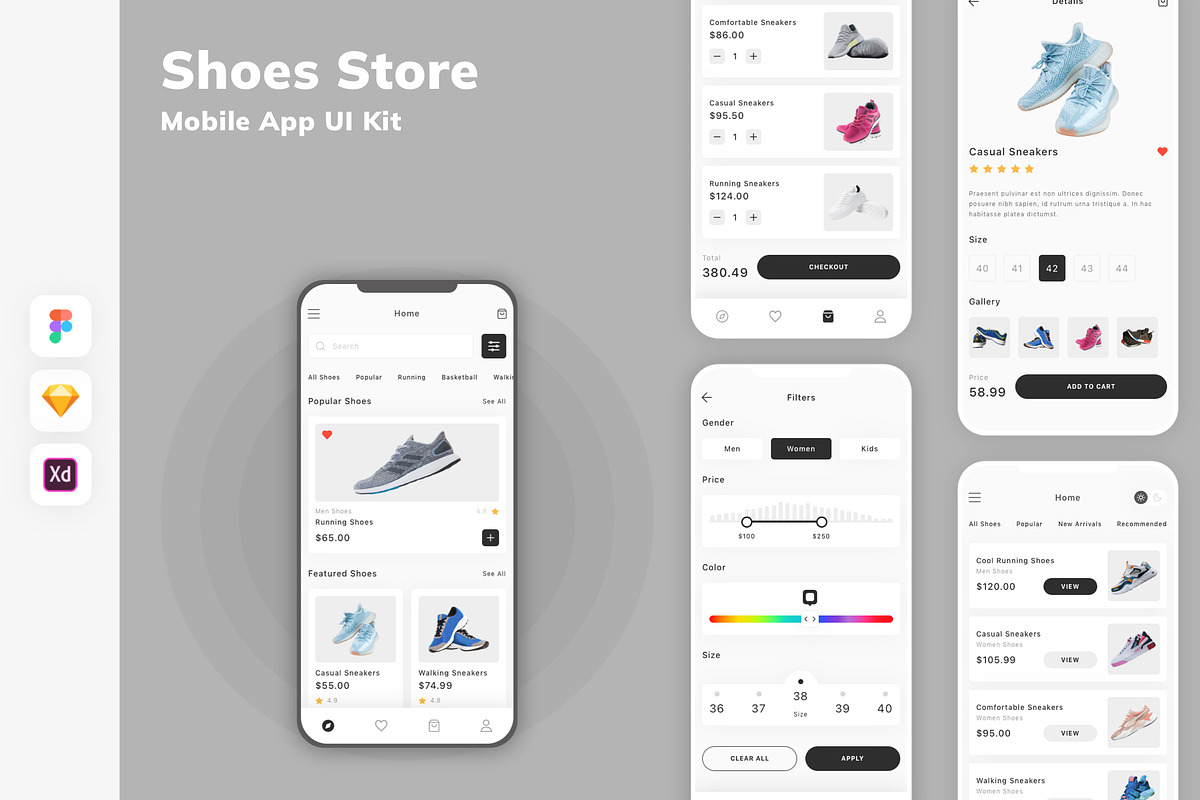 Shoes Store Mobile App UI Kit, an UI Kit Template by uicube
