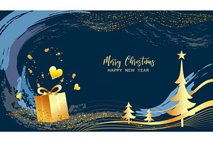 Merry Christmas and Happy New Year, a Seasonal Illustration by Valenty