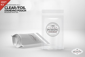 Clear /Foil Stand Up Pouch Mockup