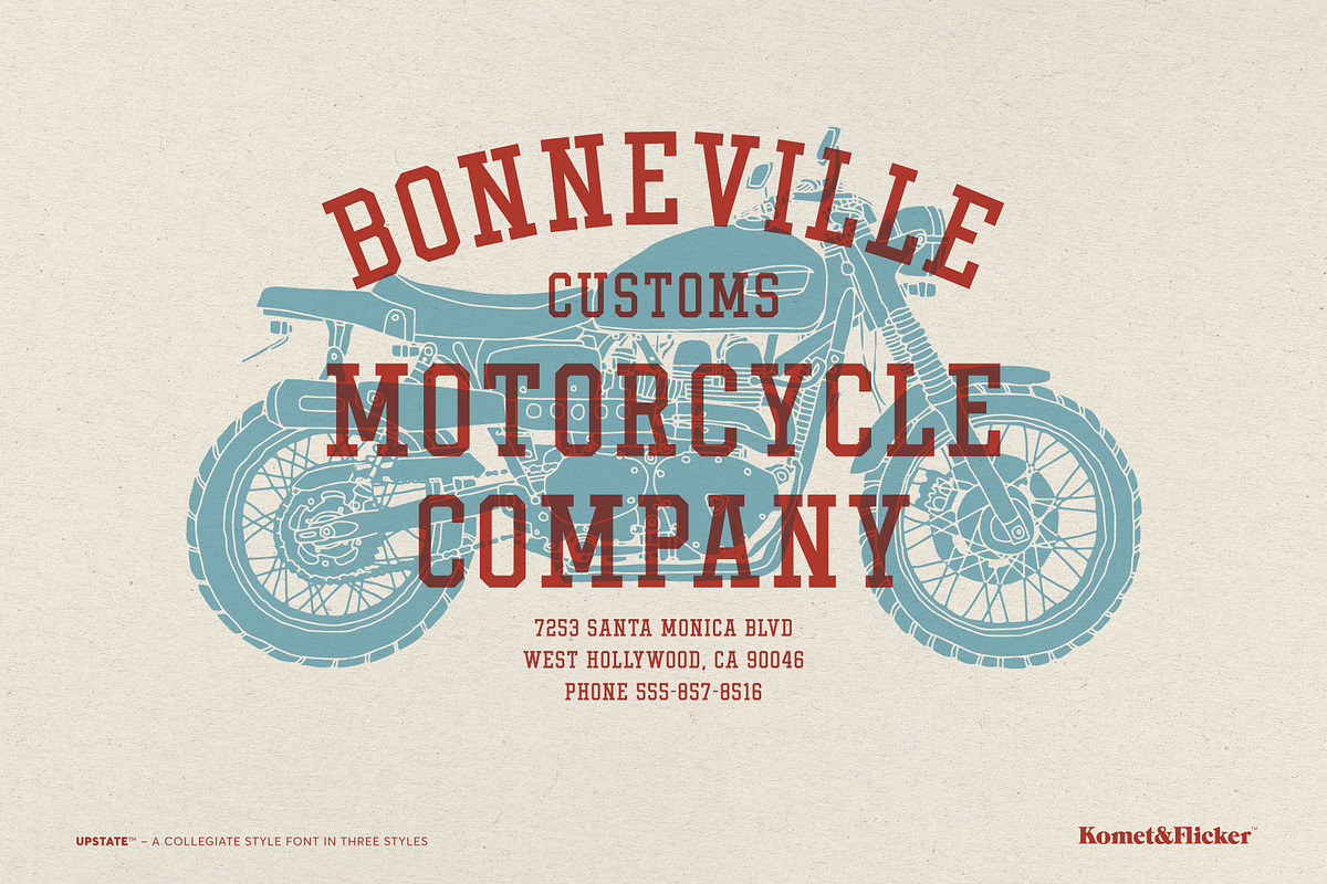 UPSTATE - A Collegiate Style Font, a Slab Serif Font by Komet & Flicker (Photo 2 of 15)