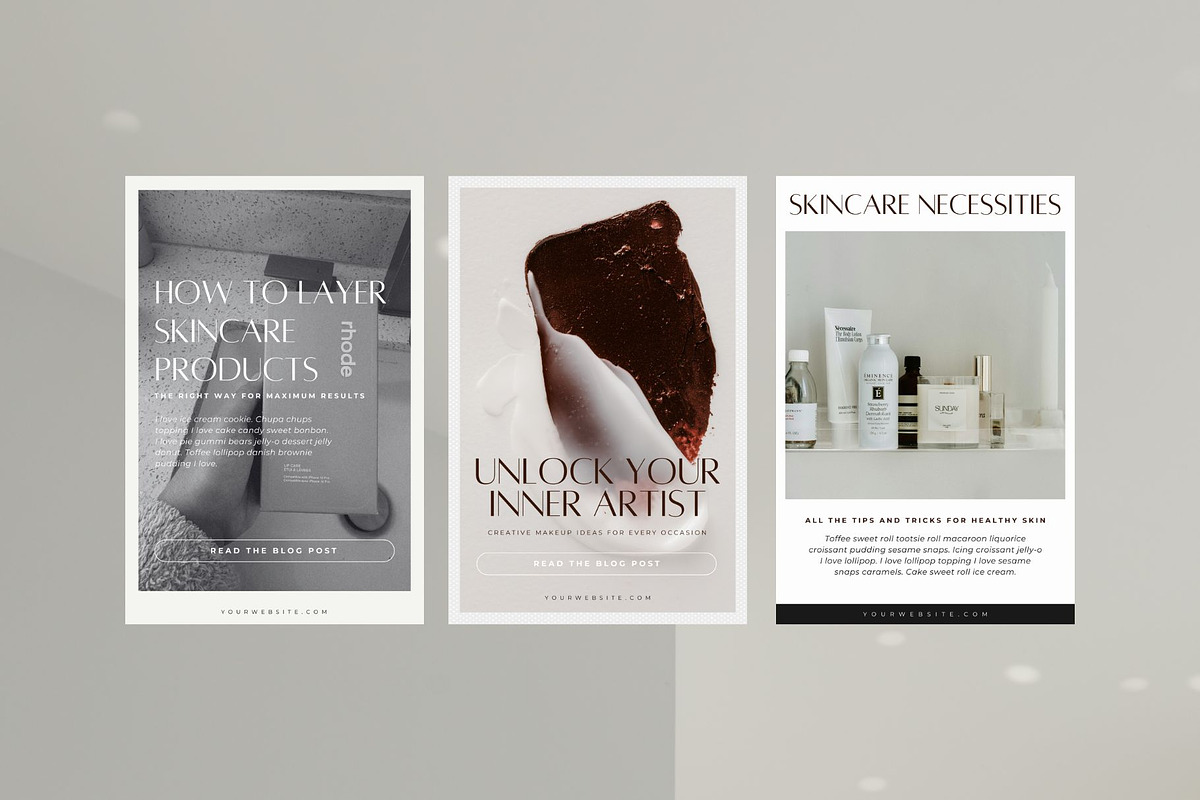 Beauty Blogger Pinterest Templates, a Social Media Template by Blush Created (Photo 3 of 9)
