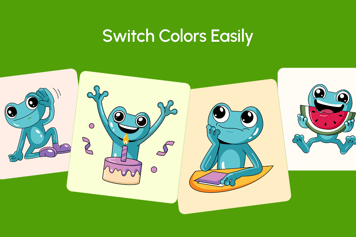 Bundle of Frog Vector Icons, an Emoji Icon by Creative Stall (Photo 5 of 12)