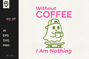 Cute Ghost Skateboarder Coffee Lover, a Graphic by shaondesigns (Thumbnail 1 of 4)