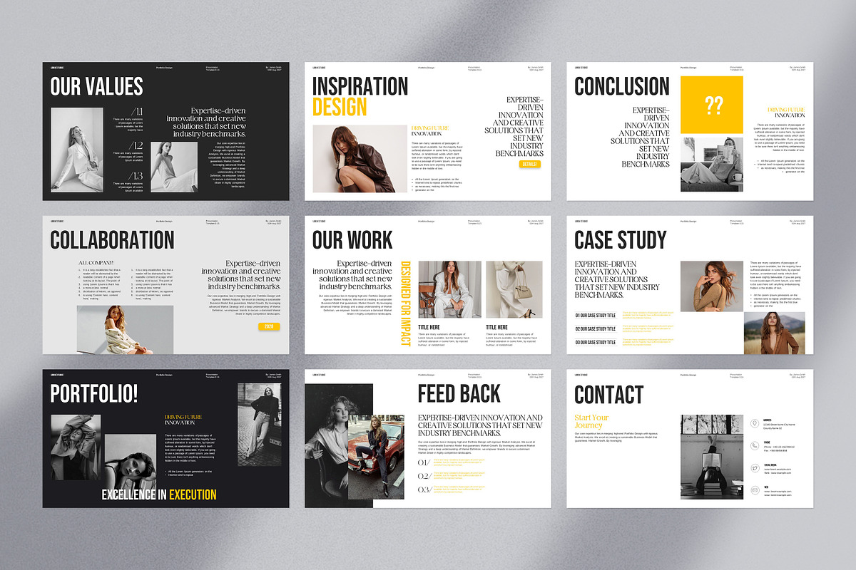 Portfolio Presentation Template, a Presentation Template by Slide_Genius1 (Photo 9 of 9)