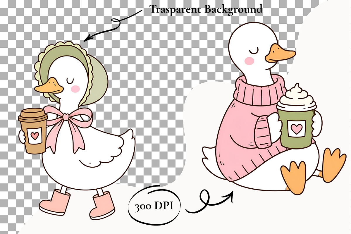 Silly Goose Clipart PNG Fall Harvest, a Seasonal Illustration by SugarCloudStudioArt (Photo 2 of 6)