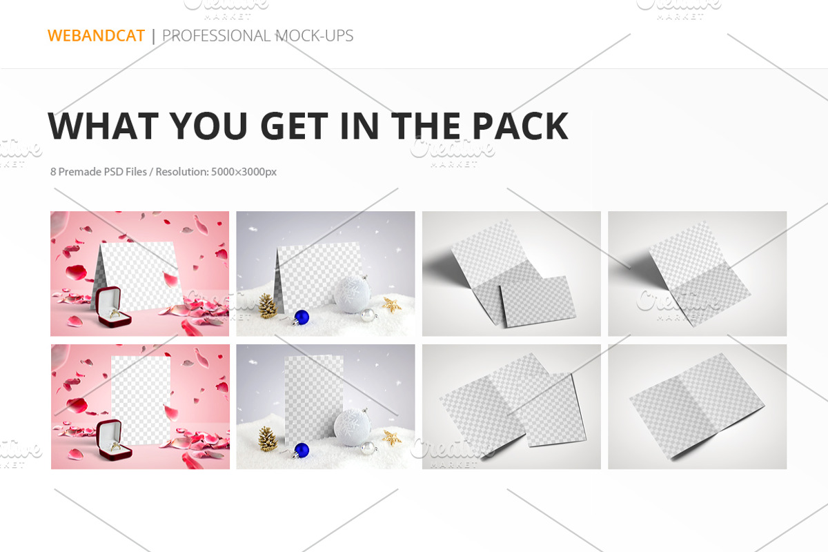 Invitation / Greeting Card Mock-Up, a Print Template by WebAndCat (Photo 10 of 10)
