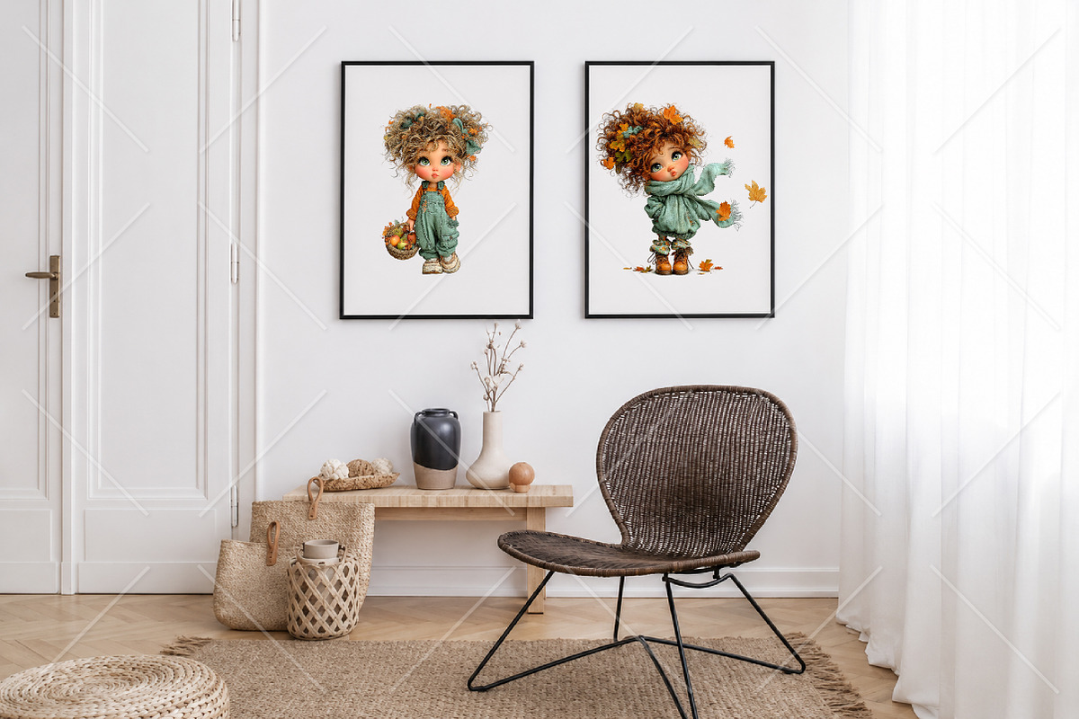 Whimsical Fall Autumn Kids Clipart, a Seasonal Illustration by Canvas Craft (Photo 7 of 10)