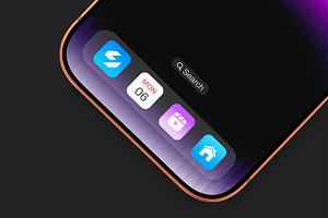 Phone Screen with App Icon Mockup, an iPhone Mockup by graphypix
