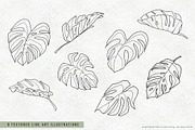 Monstera Leaf Vectors and Patterns, an Object Graphic by Fire Spark Studio (Thumbnail 3 of 6)