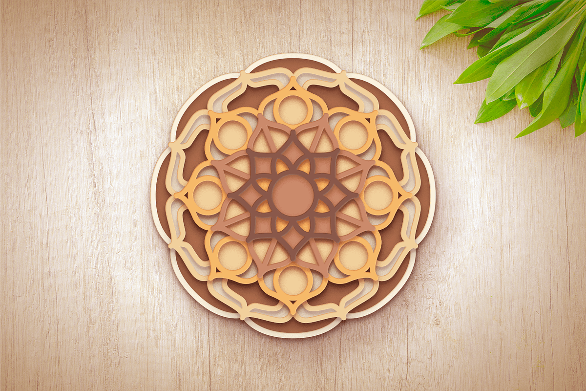 3D Lotus Flower Mandala - SVG Cut Fi, an Object Graphic by Arshad Ali (Photo 3 of 8)