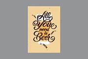 Beer calligraphic vector poster set., a Food Illustration by PoPaShop (Thumbnail 2 of 7)