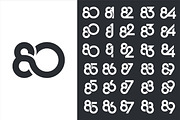 creative number 80 to 89 logo design, a Branding & Logo Template by BARONSTD (Thumbnail 3 of 3)