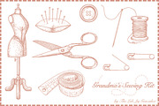 Grandma's Sewing Kit-Hand Drawn Icon, an Icon by alessandra_gonzalez (Thumbnail 4 of 4)