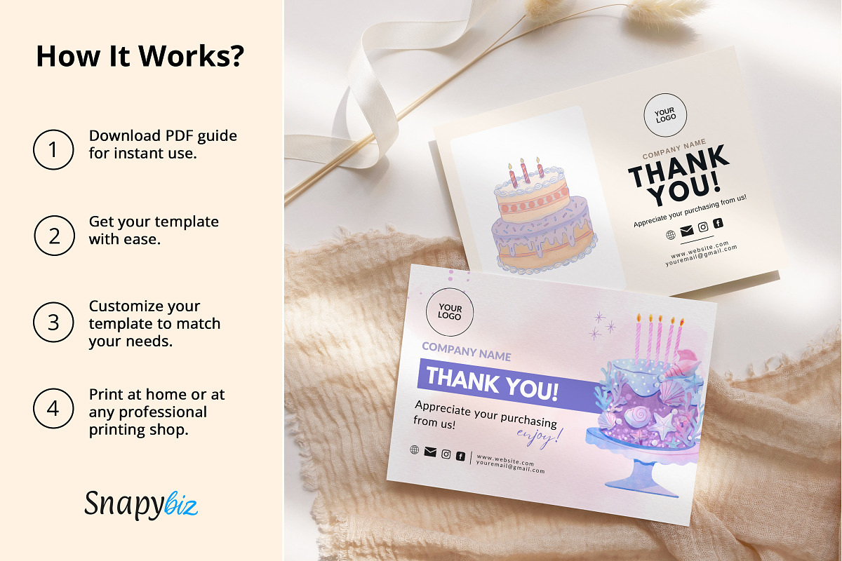 Cake Business Thank You Card, a Design Template by Snapybiz (Photo 3 of 9)