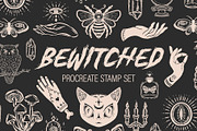 Witch Magic Procreate Stamp Brushes, a Brush Add-On by MakeMyPlaceDesign (Thumbnail 1 of 2)