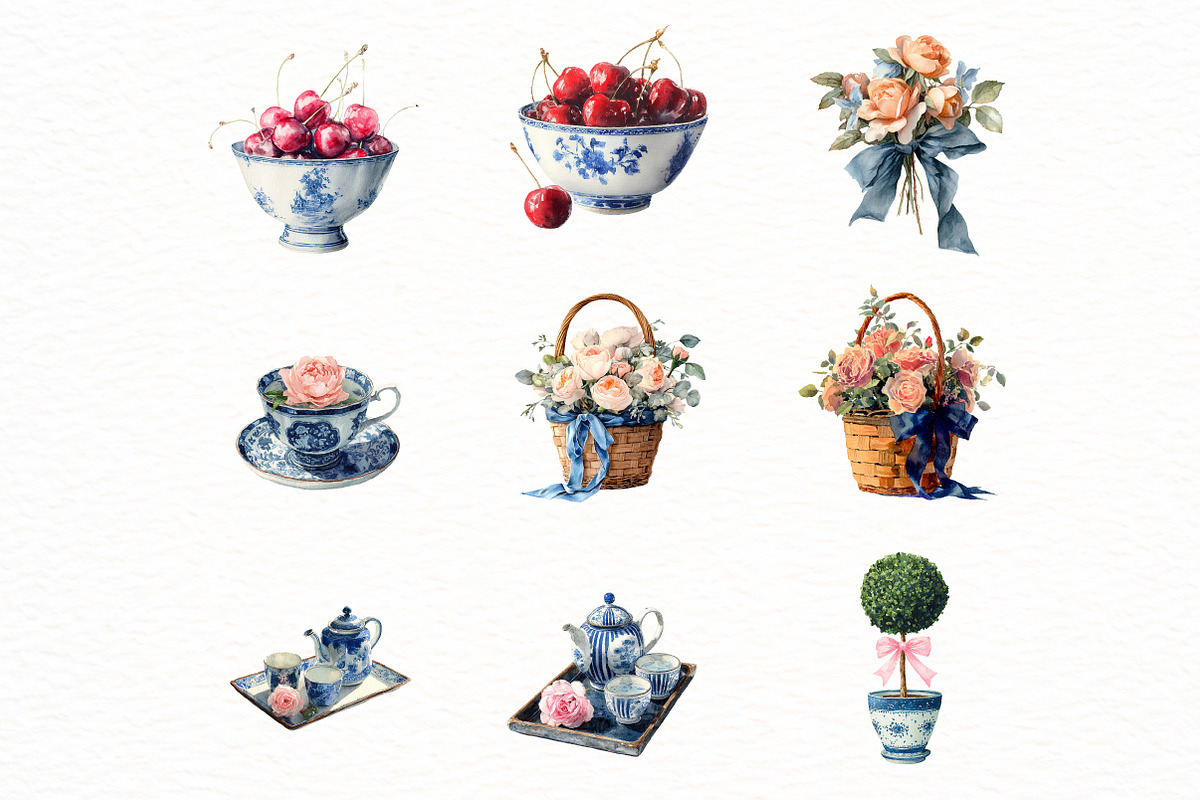 Chinoiserie Tea Clipart, an Illustration by Designworld (Photo 4 of 6)