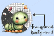 Whimsical Spring Caterpillar Clipart, a Seasonal Illustration by Canvas Craft (Thumbnail 2 of 7)