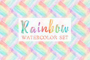 Rainbow watercolor seamless pattern, a Pattern Graphic by antuanetto (Thumbnail 7 of 9)