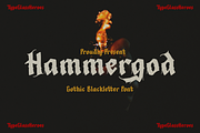 Hammergod Blackletter, a Blackletter Font by TypeClassHeroes (Thumbnail 1 of 16)