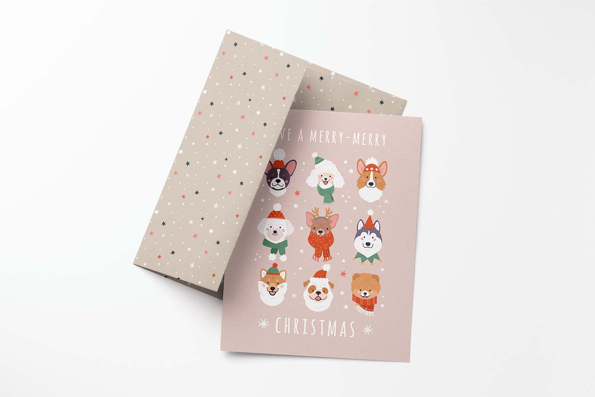 Christmas Dogs vector collection, a Decorative Illustration by 12pm-am (Photo 6 of 10)