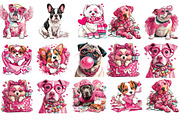 Valentine Funny Dog Clipart, an Illustration by DreamArtGraphic (Thumbnail 3 of 4)