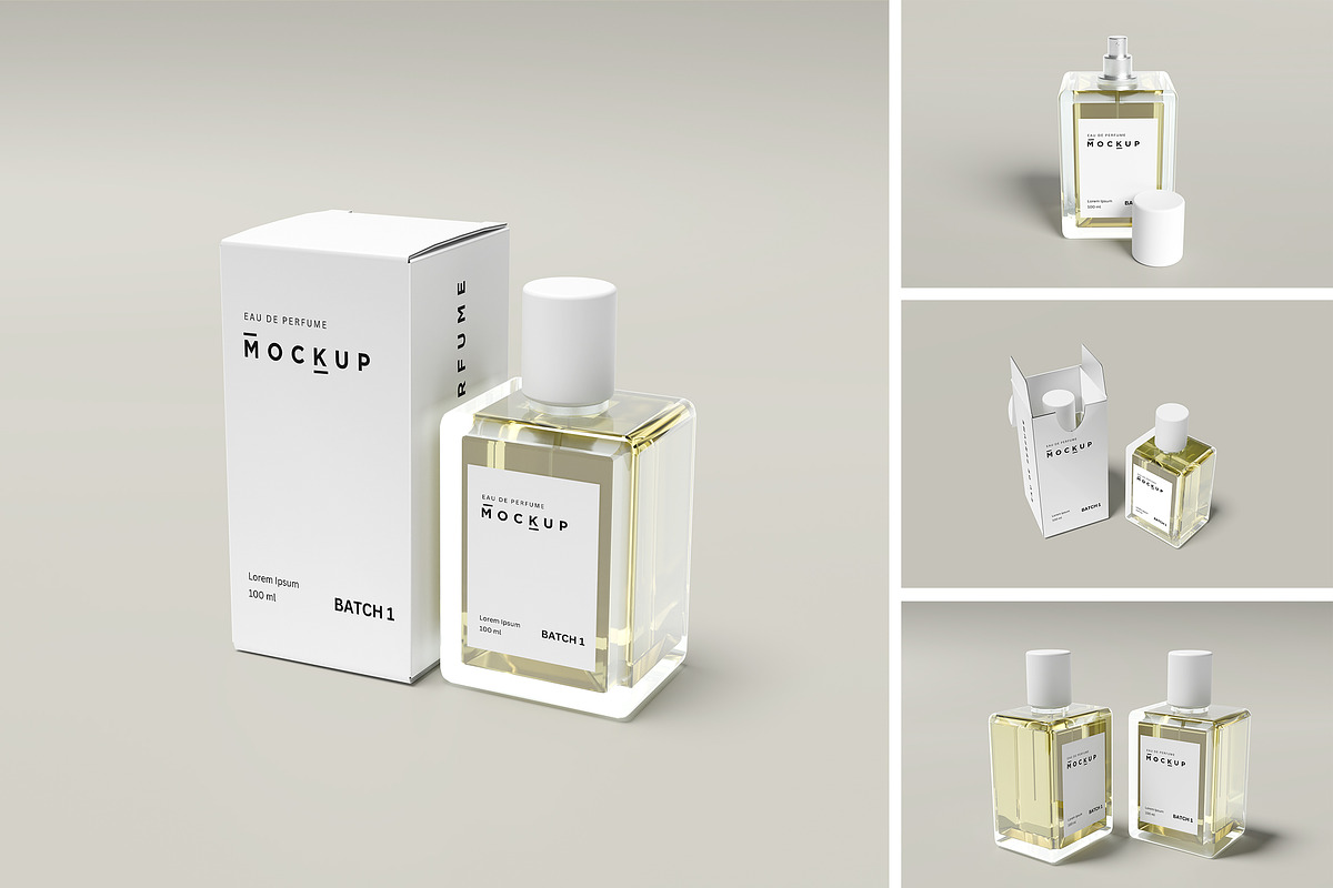 Bottle Perfume Mockup, a Packaging Mockup by xavier_studio (Photo 1 of 5)