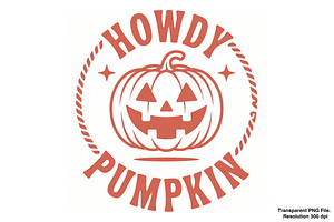 Howdy Pumpkin PNG, Western Fall PNG, a Graphic by Clipart Bloom