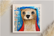 Mixed Media Abstract Winter Animals, an Animal Illustration by PrintHaven Designs (Thumbnail 5 of 9)