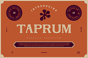 TAPRUM - Retro Display Font, a Font by Rightwheels (Thumbnail 1 of 10)