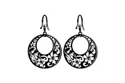 Round Filigree Earrings SVG Set, a Graphic by Creativeshirt (Thumbnail 8 of 13)