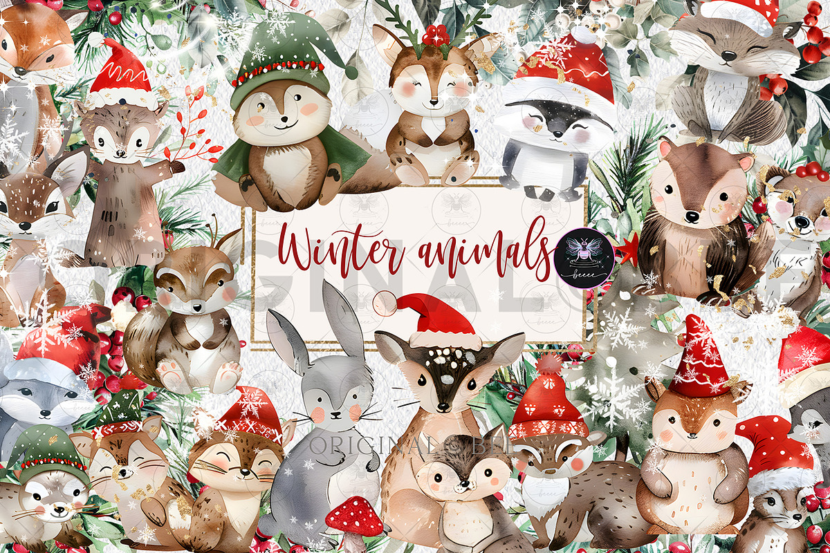 Winter Animals Clipart, an Illustration by BigCakeBee (Photo 1 of 4)