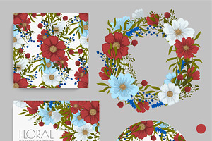 Floral backgrounds template EPS 10