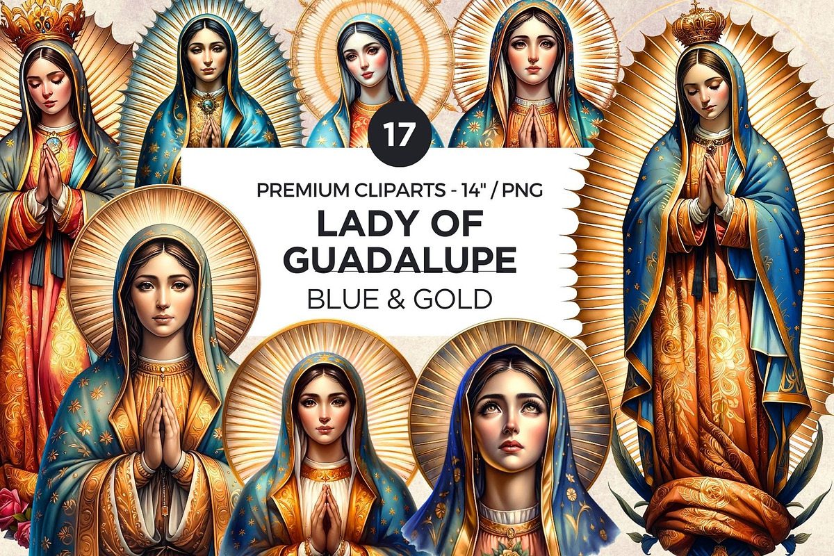 Watercolor Lady of Guadalupe Clipart, a Person Illustration by ThatsDesignArt (Photo 1 of 10)