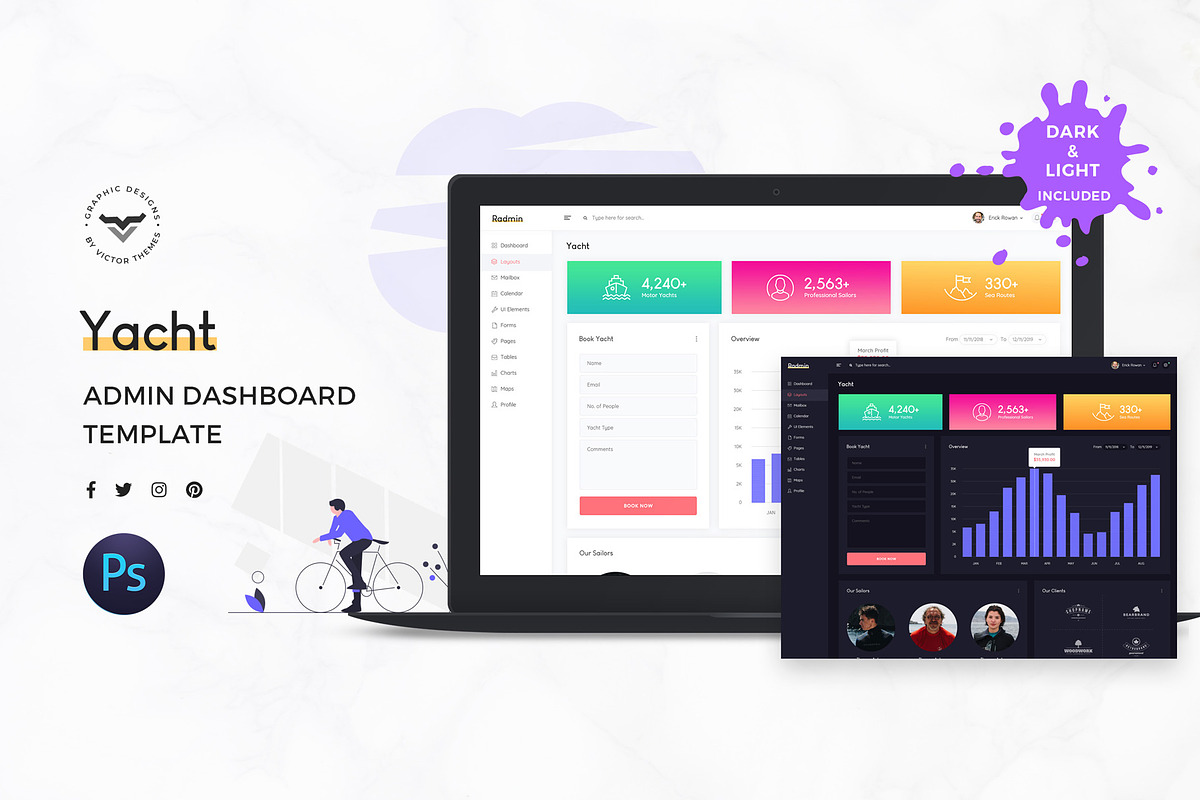 Yacht Admin Dashboard UI Kit, an UI Kit Template by VictorThemes