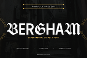Bergham - Experimental Display Font, a Blackletter Font by RagamKata (Thumbnail 1 of 10)