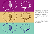 Speech & thought bubbles - vector, a Work Illustration by Renée from Studio neetje (Thumbnail 4 of 4)
