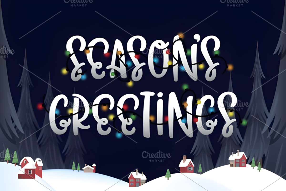 Christmas Lights Font, a Script Font by Coco Bloom (Photo 2 of 7)