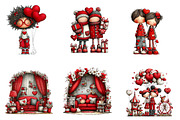 Watercolor Valentine Clipart, an Illustration by CreationArt (Thumbnail 2 of 4)