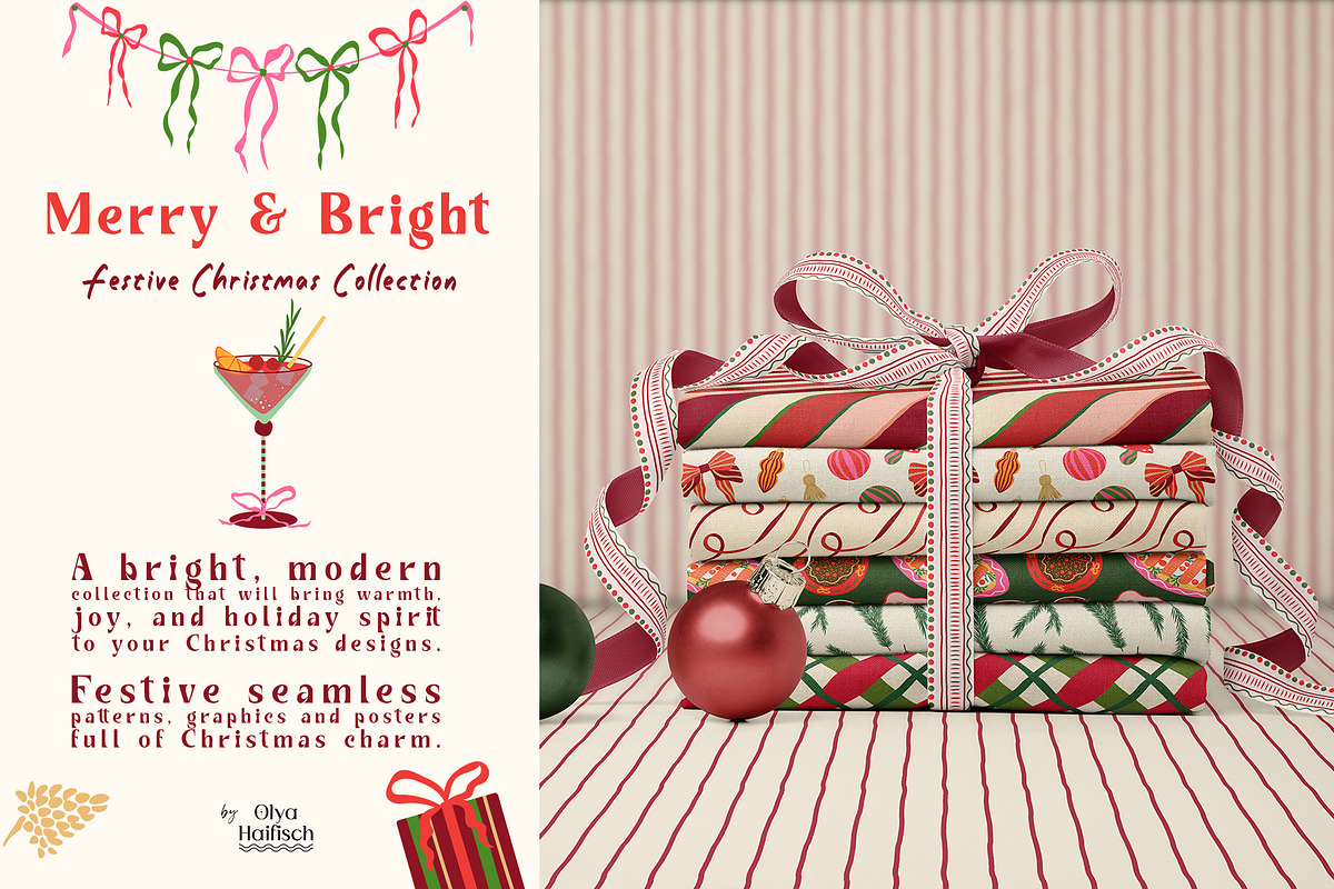 Merry & Bright. Christmas Collection, a Seasonal Illustration by Olya Haifisch (Photo 2 of 12)