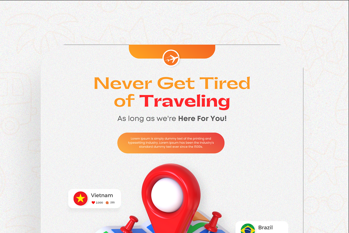 Travels Canva Design Templates, a Social Media Template by Exceptionalways (Photo 14 of 40)
