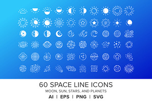 Space Line Icons Set