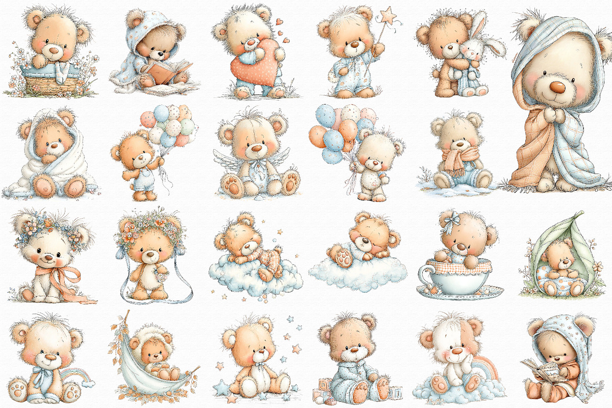 Baby Bear Clipart, an Illustration by Libby Wishes (Photo 6 of 7)